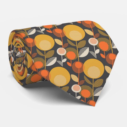 Klassieke Retro Floral Pattern Stropdas (Opgerold)