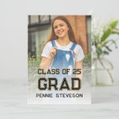 Klassieke Retro Foto Casual Graduation Party Kaart (Staand voorkant)