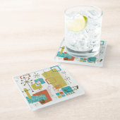 Klassieke retro glazen onderzetter (Schuin)