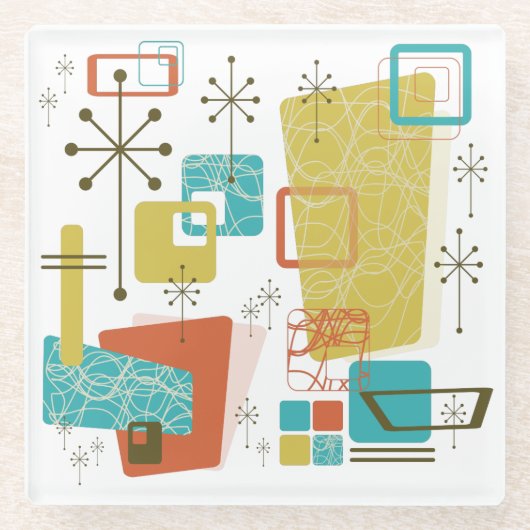 Klassieke retro glazen onderzetter (Voorkant)