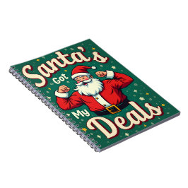 Klassieke Retro Grappige Kerstman Spieren Kerst Aa Notitieboek