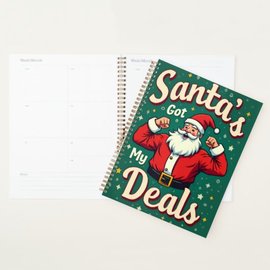 Klassieke Retro Grappige Kerstman Spieren Kerst De Planner (Display)