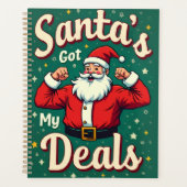 Klassieke Retro Grappige Kerstman Spieren Kerst De Planner (Voorkant)