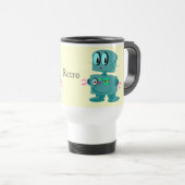 Klassieke retro groene robot reisbeker (Voorkant rechts)