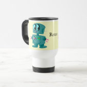 Klassieke retro groene robot reisbeker (Voorkant links)