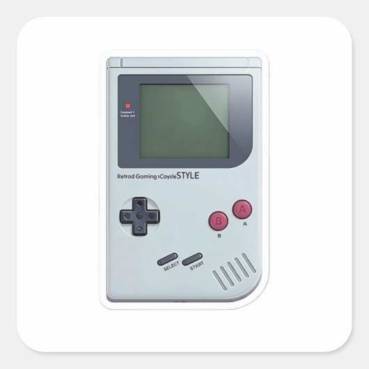 Klassieke Retro Handheld Gameconsole 3D Sticker (Voorkant)