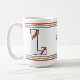 Klassieke Retro Honkbal Letter L Kunstwerk Koffiemok