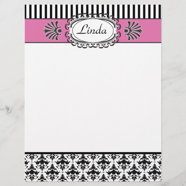 Klassieke Retro Hot Pink en Black Paris Chic (Voorkant)