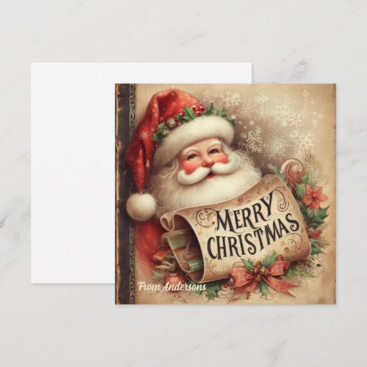  klassieke retro illustratie Sinterklaas Feestdagenkaart (Voorkant / Achterkant)