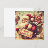 klassieke retro illustratie Sinterklaas Feestdagenkaart (Voorkant / Achterkant)