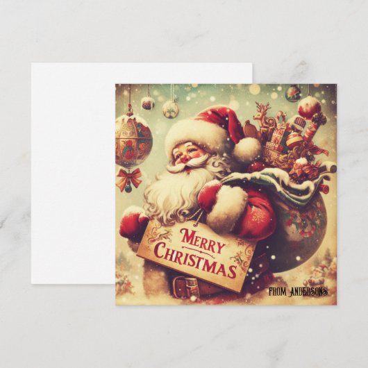  klassieke retro illustratie Sinterklaas Feestdagenkaart (Voorkant / Achterkant)