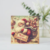 klassieke retro illustratie Sinterklaas Feestdagenkaart (Staand voorkant)