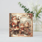  klassieke retro illustratie Sinterklaas Feestdagenkaart (Staand voorkant)