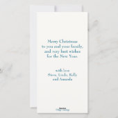 Klassieke Retro Jongen Skiën Schattige Kerstmis Feestdagenkaart (Achterkant)