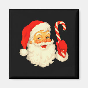 Klassieke Retro Joviale Kerstman Gezicht Kerstmis Magneet