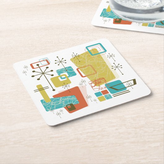 Klassieke retro kartonnen onderzetters (Schuin)