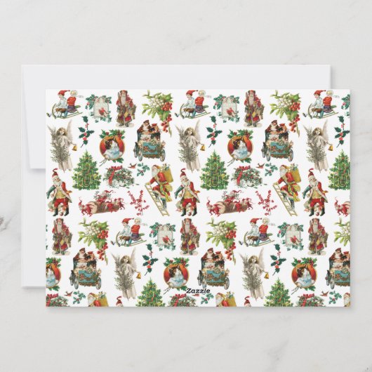 Klassieke Retro Kerst Prettige Feestdagen Feestdagenkaart (Achterkant)