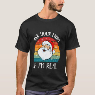 Klassieke Retro Kerstman Santa Claus Vraag je moed T-shirt