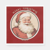 Klassieke Retro Kerstman Servet (Voorkant)
