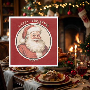 Klassieke Retro Kerstman  Servet
