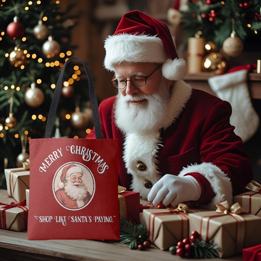 Klassieke Retro Kerstman Tote Bag