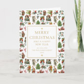 Klassieke Retro Kerstmis Feestdagen Kaart (Voorkant)