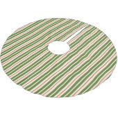 Klassieke Retro kerststrepen Olive Cream Red Kerstboom Rok (Gekanteld)