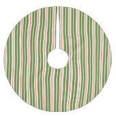 Klassieke Retro kerststrepen Olive Cream Red Kerstboom Rok (Voorkant)