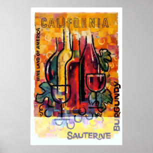 Klassieke Retro Keuken Foodie Kunst Dranken Wijn Poster