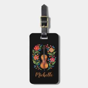 Klassieke Retro Kleuren Wilde Bloem Boho Bloem Vio Bagagelabel