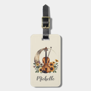 Klassieke Retro Kleuren Wilde Bloem Boho Bloem Vio Bagagelabel