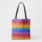 Klassieke Retro Knit Rainbow-Canvas tas (Voorkant)