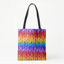 Klassieke Retro Knit Rainbow-Canvas tas