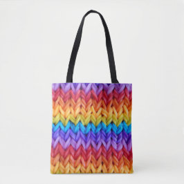 Klassieke Retro Knit Rainbow-Canvas tas
