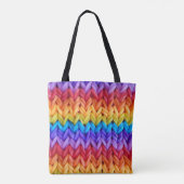 Klassieke Retro Knit Rainbow-Canvas tas (Achterkant)