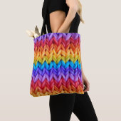 Klassieke Retro Knit Rainbow-Canvas tas (Dichtbij)