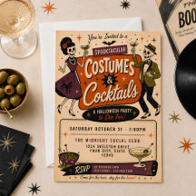 Klassieke Retro Kostuums & Cocktails Halloween Fee