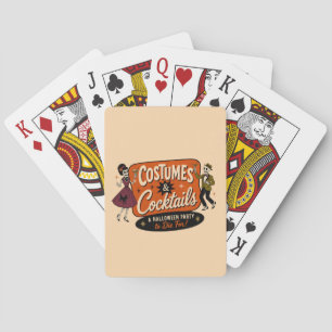 Klassieke Retro Kostuums & Cocktails Halloween Fee Pokerkaarten