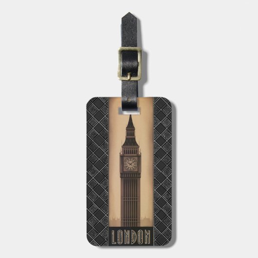Klassieke Retro London Big Ben Designer Bagagelabel (Voorkant verticaal)