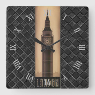 Klassieke  Retro London Big Ben Designer Vierkante Klok