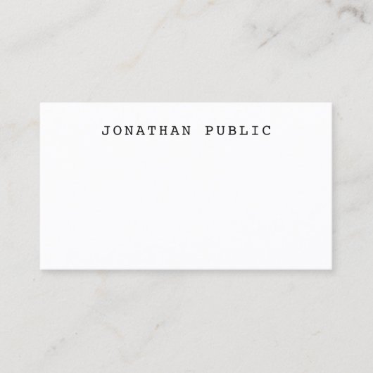 Klassieke Retro look Elegant Minimalist Visitekaartje (Voorkant)