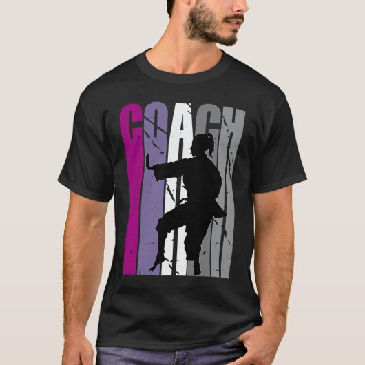 Klassieke Retro Meester Karate Instructrice Vrouwe T-shirt (Voorkant)