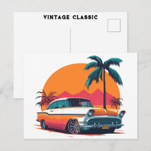 Klassieke Retro Muscle Cars Low Rider Cool Klassie Briefkaart