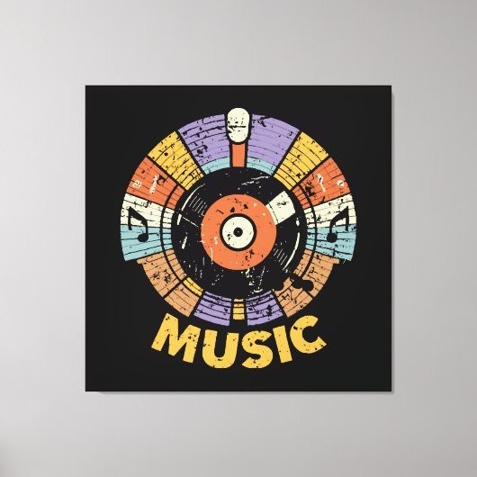 klassieke retro muziek canvas afdruk (Voorkant)