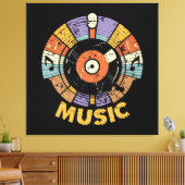 klassieke retro muziek canvas afdruk (Insitu (Woonkamer))