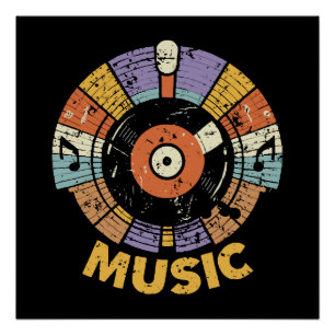 klassieke retro muziek perfect poster