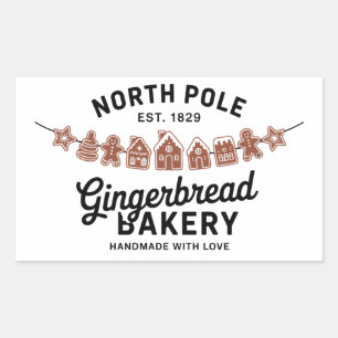 Klassieke Retro Noordpool Gemberbrood Bakkerij Ker Rechthoekige Sticker