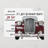 Klassieke Retro Oude Auto Pensioen of Verjaardag  Kaart (Voorkant / Achterkant)