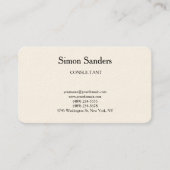 Klassieke Retro Plain Simple Minimalist Visitekaartje (Voorkant)