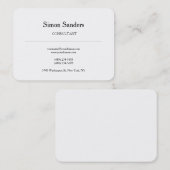 Klassieke Retro Plain Simple Minimalist White Visitekaartje (Voorkant / Achterkant)